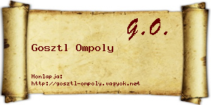 Gosztl Ompoly névjegykártya